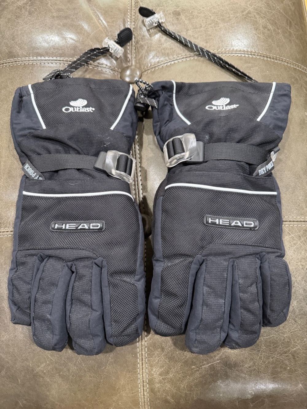 Head Black Outlast Winter Ski Gloves with Adjustable Strap